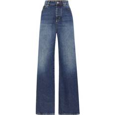 Philipp Plein Women Trousers & Shorts Philipp Plein Skater High-Rise Wide-Leg Jeans - Blue