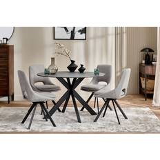 Oak Furnitureland Dining Tables Oak Furnitureland Venice Grey Ceramic Round Dining Table