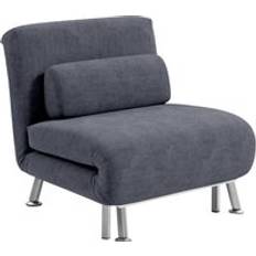 Single futon bed Homcom Adjustable Back Futon Chair Grey Sofa
