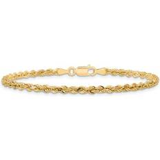 Bracelets Diamond-Cut Rope 10k Yellow Gold Chain Bracelet 3mm