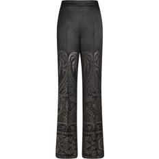 Etro Jacquard Silk Palazzo Trousers - Black