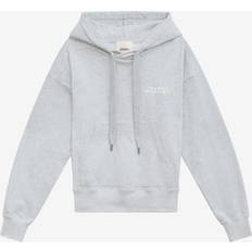 Isabel Marant Cotton Hoodie with Ribbed Edges - Gray