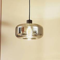 Lindby Hänglampa Hildur 1 Lampa Rökgrå Glas Pendellampa