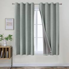 Joydeco Sage Green Blackout Curtains 63 Inch Length Set of 2