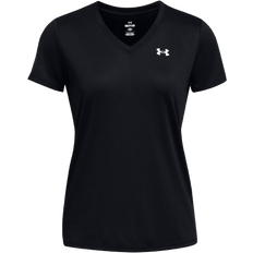 Under Armour Women's Tech V-Neck Short Sleeve Black White