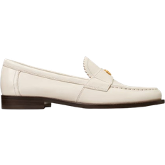 Hvid Loafers Tory Burch Uld Loafer Sko Elegant Stil - Hvid