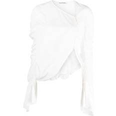 Acne Studios Blouses Acne Studios Draped Asymmetric Cotton Blouse - White