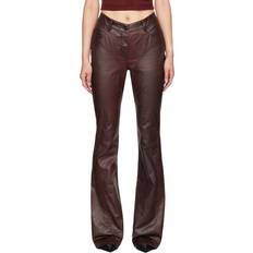 MUGLER Burgundy Waxed Denim Jeans - Vampire