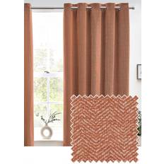 Curtains & Accessories Furn Hudson Herringbone Chenille Eyelet Curtains 46w x 54d