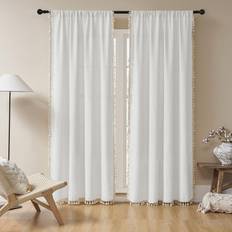 Curtains & Accessories Joydeco Cream White Boho Curtains 96 Inches Long 2 Panels Set