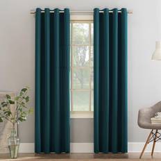 Curtains & Accessories Sun Zero Energy Saving Grommet Curtain Panel Pair 54" x 54" Teal