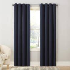 Curtains & Accessories Sun Zero Energy Saving Grommet Curtain Panel Pair 54" x 84 Navy Blue