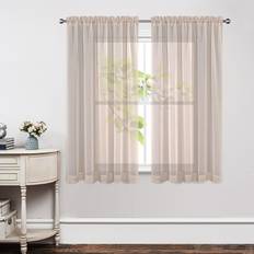 Linen Sheer Curtains 63 Inch Length Set of 2