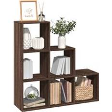 Furniture Berkfield Home Room Divider Bookcase 3-Tier Brown Oak 99 x 29 x 99 cm Book Shelf