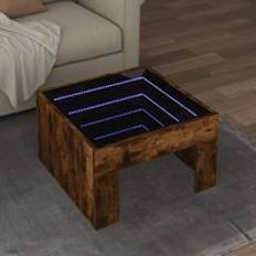 Furniture Berkfield Home Infinity LED Smoked Oak 50 x 50 x 30 cm Coffee Table