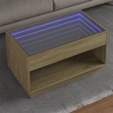 Furniture Berkfield Home Infinity LED Sonoma Oak 90 x 50 x 50 cm Coffee Table