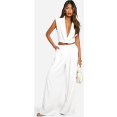 Toteme Byxor Toteme Double-Pleated Trousers - Off-White