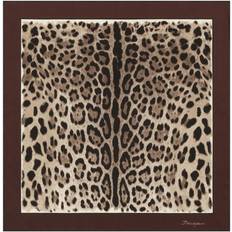 Dolce & Gabbana Brown Scarfs Dolce & Gabbana Leopard-Print Silk Scarf Brown