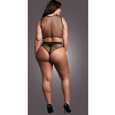 Le Désir Fishnet Set Plus Size - Black