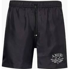 Amiri Shorts Amiri District Brand-print Silk Shorts - Black