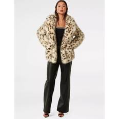 Leopard Coats Forever New Animal Print Faux Fur Coat - Leopard