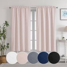 OWENIE Blush Kitchen Curtains 45 Inches Long Set of 2