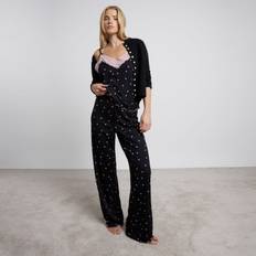 River Island Underkläder River Island Hjärtmönstrad Pyjamas Med Linne Och Byxor - Svart