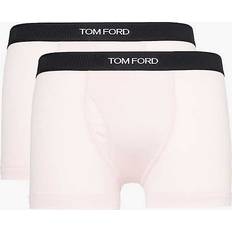 Pink Men's Underwear Tom Ford Branded Waistband Stretch Cotton Trunks - Soft Pink