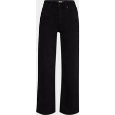 Paige Anessa Wide Leg Ankle Jeans - Black