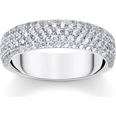 White Rings Thomas Sabo Silver Band Ring with White Zirconia - Silver/Coloured/White