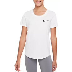 Nike T-shirts Nike Kid's Dri-FIT Scoop Essential Scoop Neck T-shirt - White/Black (DZ3581-100)