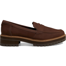 Toms Loafers Toms Cara Loafer Shoes Leather - Dark Brown