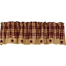 Curtains & Accessories Country House Burgundy Farmhouse Star Valance 72 x 14 in