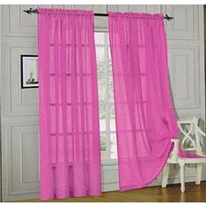 Elegant Comfort 2 Piece Solid Sheer Window Curtains 60" x 84"