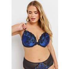 Blue Bras Yours Curve Lace Padded Bra - Navy Blue