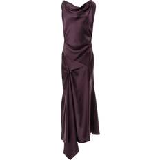 Victoria Beckham Asymmetric Draped Midi Dress - Purple