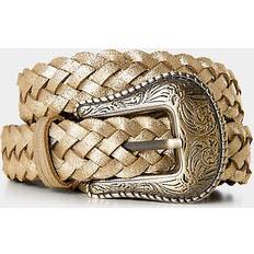 Plaited Metallic Suede Belt -