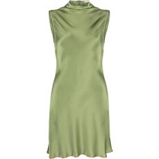 LaPointe Sleeveless Satin Minidress - Green