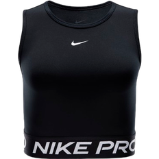 Nike dri fit 365 NIKE Women's Pro Dri-FIT Cropped Tank Top - Black/White