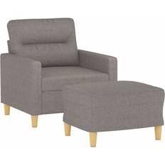 vidaXL Mit Hocker Taupe 60 cm Sessel