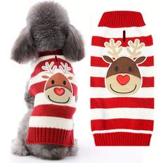 Pets Temu Knitted Christmas Dog Sweater for Small Medium Dogs