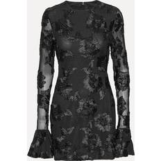 ROTATE Birger Christensen Flower Mesh Dress - Black