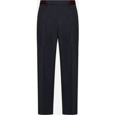 Gucci Men Trousers Gucci Wool-Blend Trousers - Dark Grey