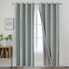 Joydeco Sage Green Blackout Curtains 96 Inch Length