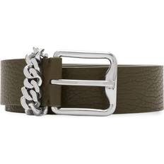 Burberry Green Belts Burberry B-Buckle Leather Belt - Green