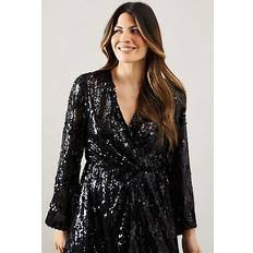 Wallis Fit Flare Dress - Black