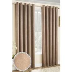 Curtains & Accessories Enhanced Living Vogue Latte Eyelet Thermal Noise Curtains 168cm x 137cm