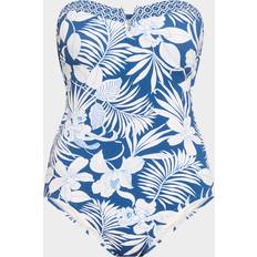 Tommy Bahama Island Cays Blooms Bandeau One-Piece Swimsuit - Indigo Tide