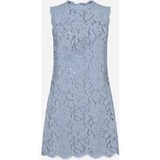 Dolce & Gabbana Short Dresses Dolce & Gabbana Floral Lace Mini Dress Azure