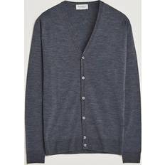 Gris - Hombre Abrigos John Smedley Petworth Merino Cardigan - Charcoal